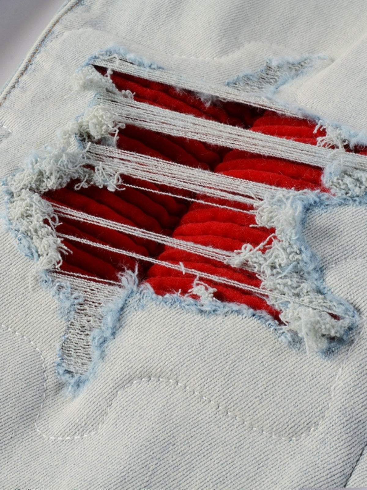 Light Denim Red Patch Jeans