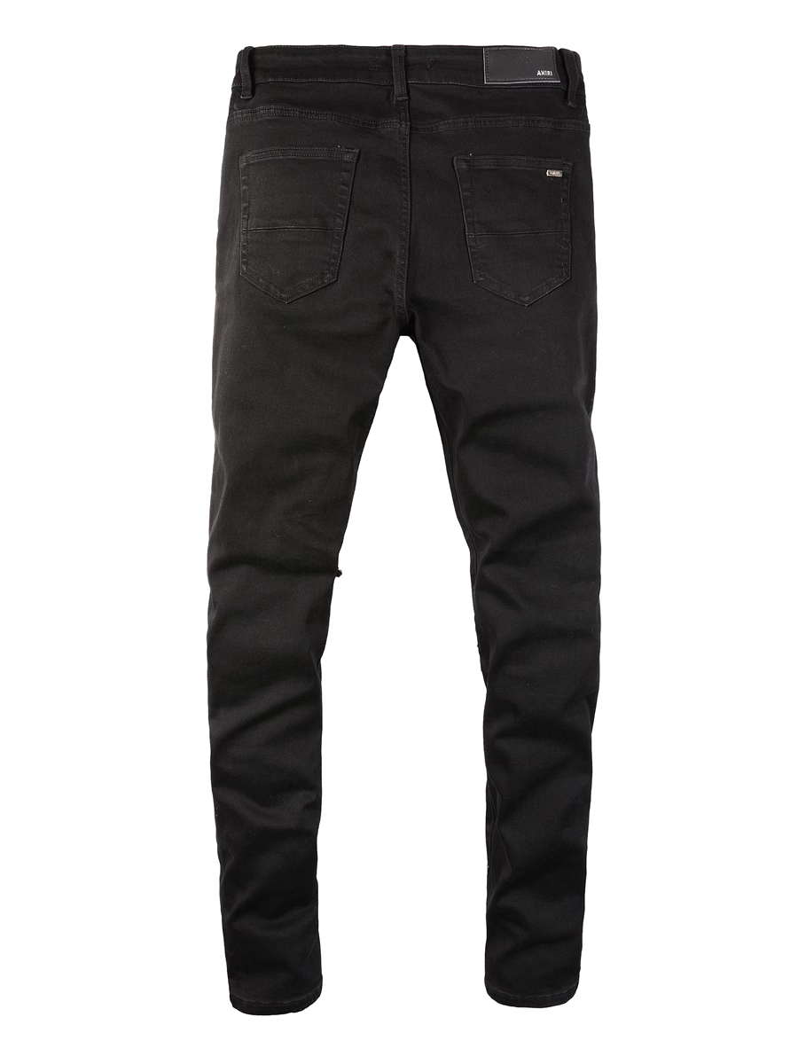Black Ripped Patch Jeans