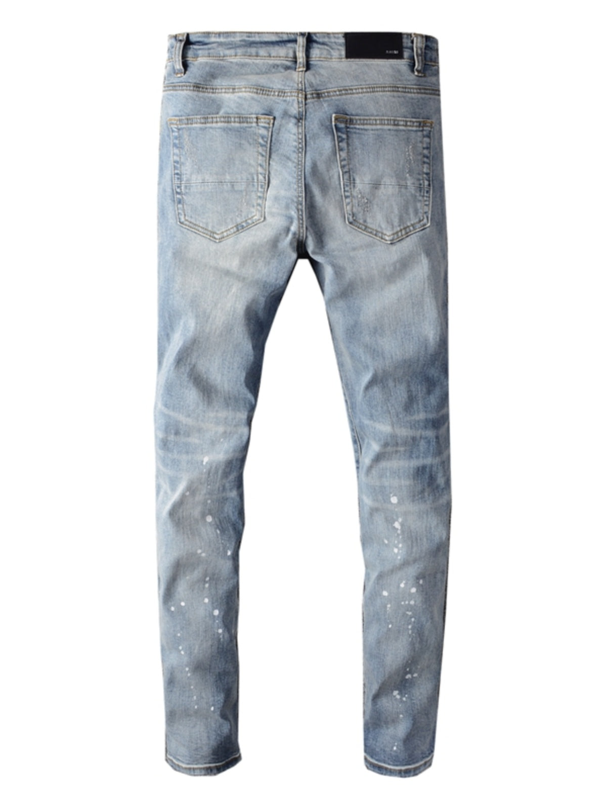 Denim Diamond Patch Paint Jeans