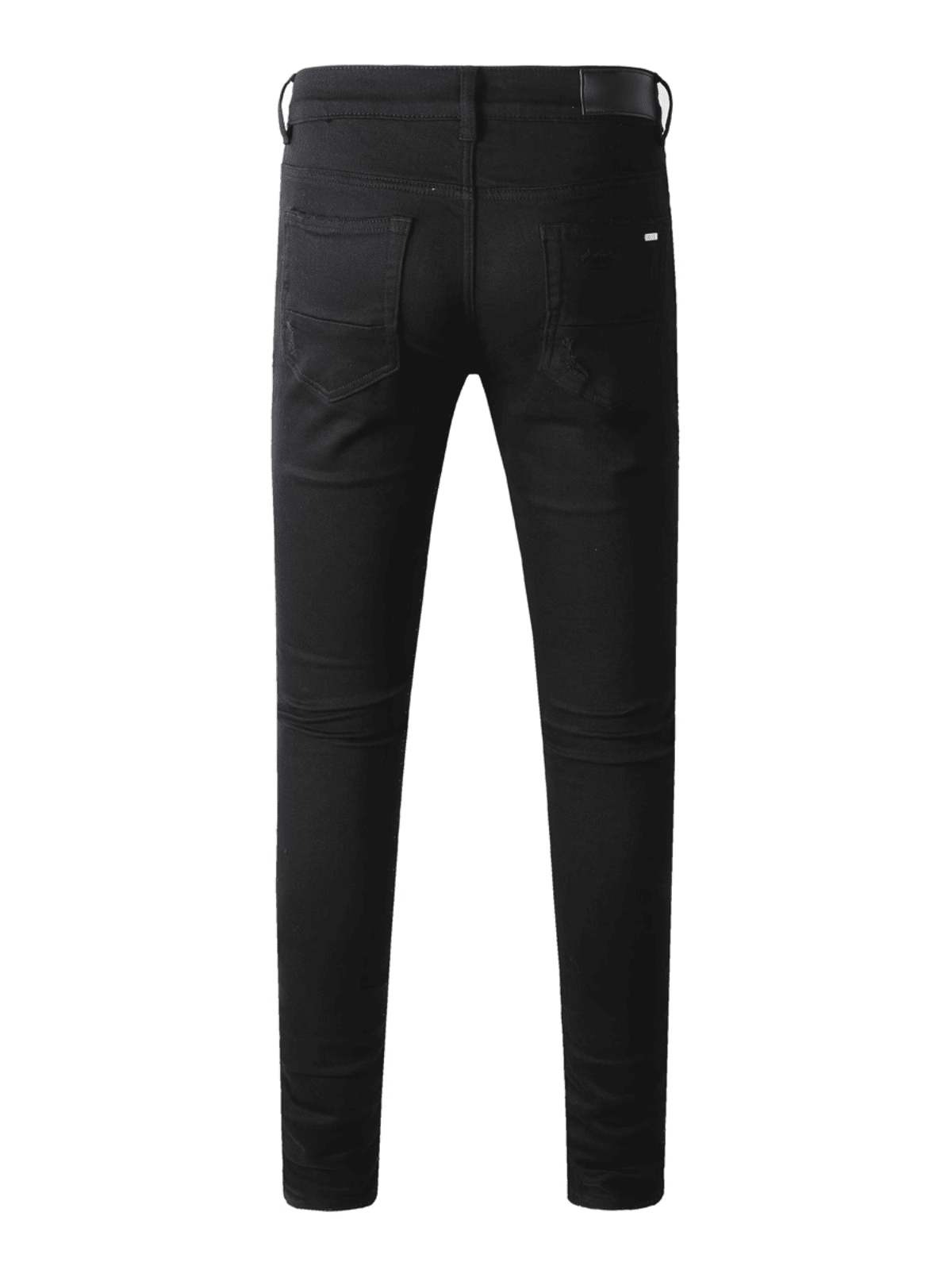 Black Ripped Light Blue Patch Jeans