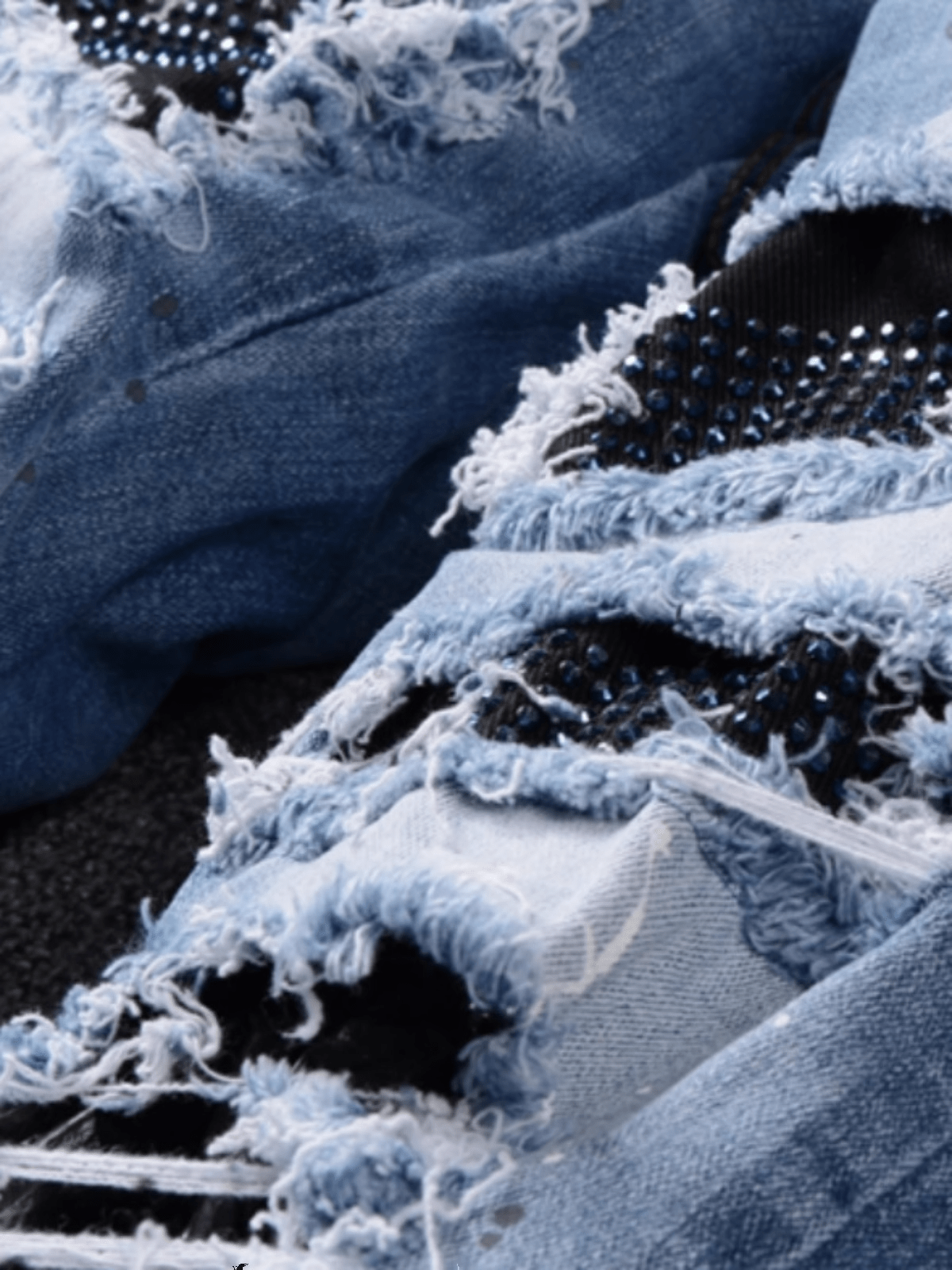 Denim Paint Diamond Patch Jeans