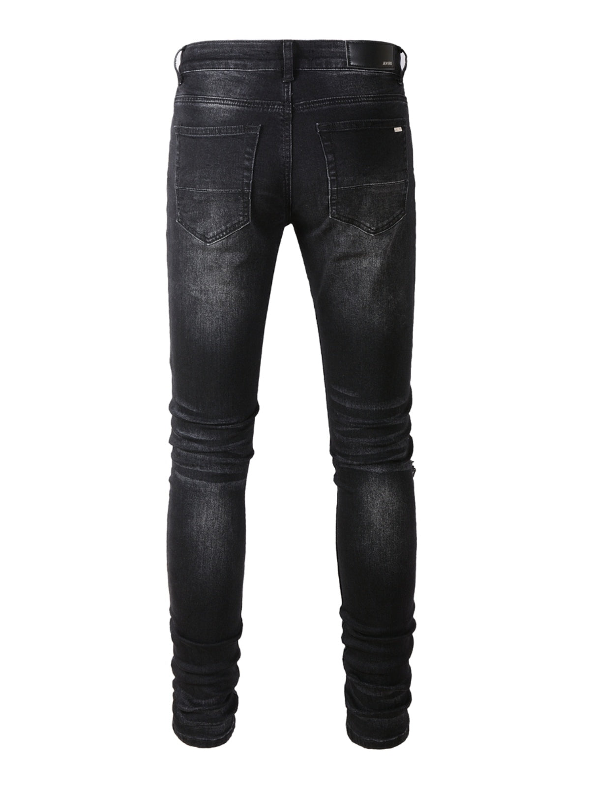 Black Ripped Red Patch Jeans