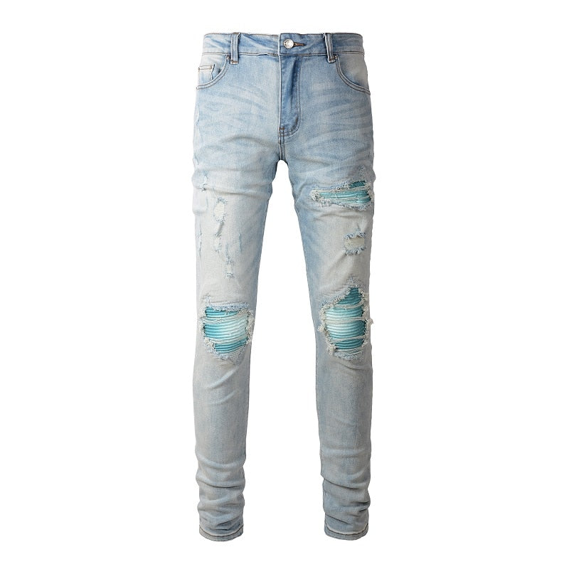 Light Blue Patch Blue Jeans