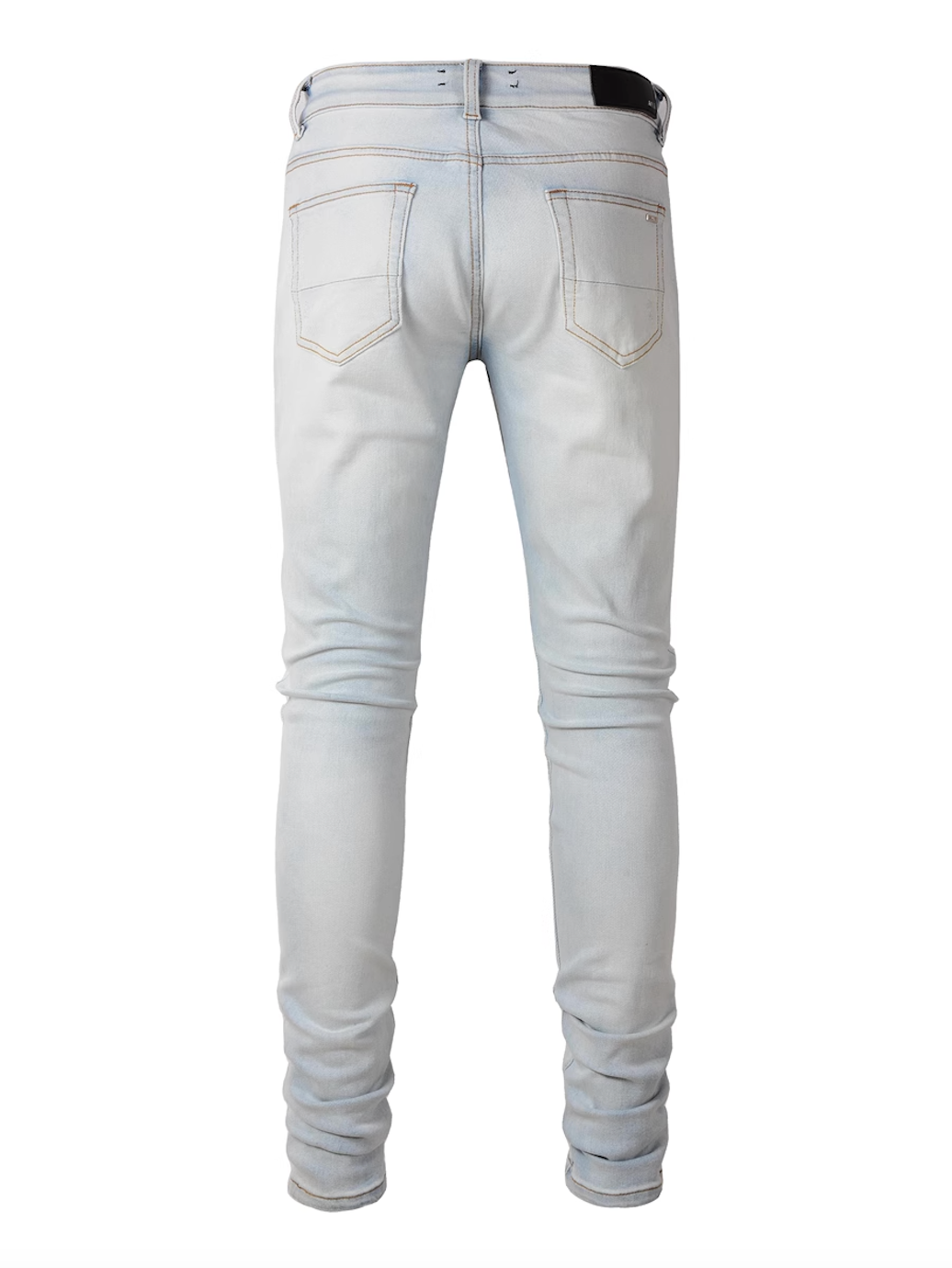 Light Blue Ripped White Patch Jeans