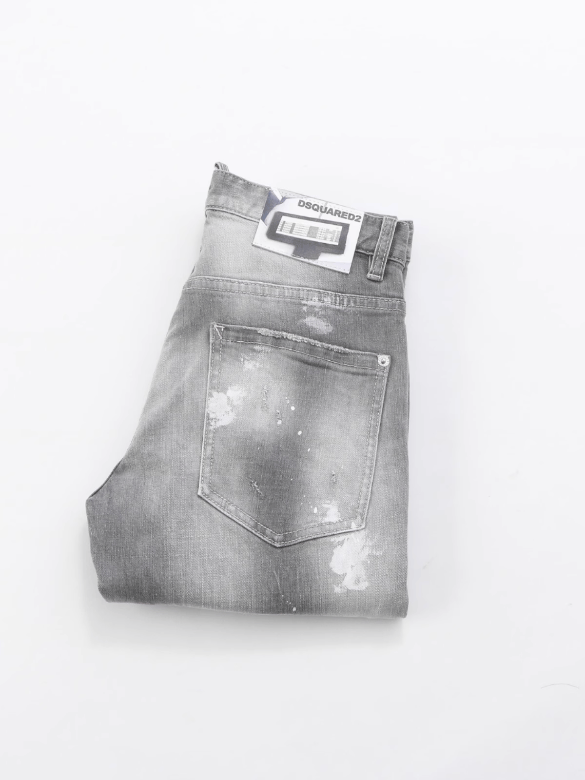 Smoke Gray Paint Ripped Jeans