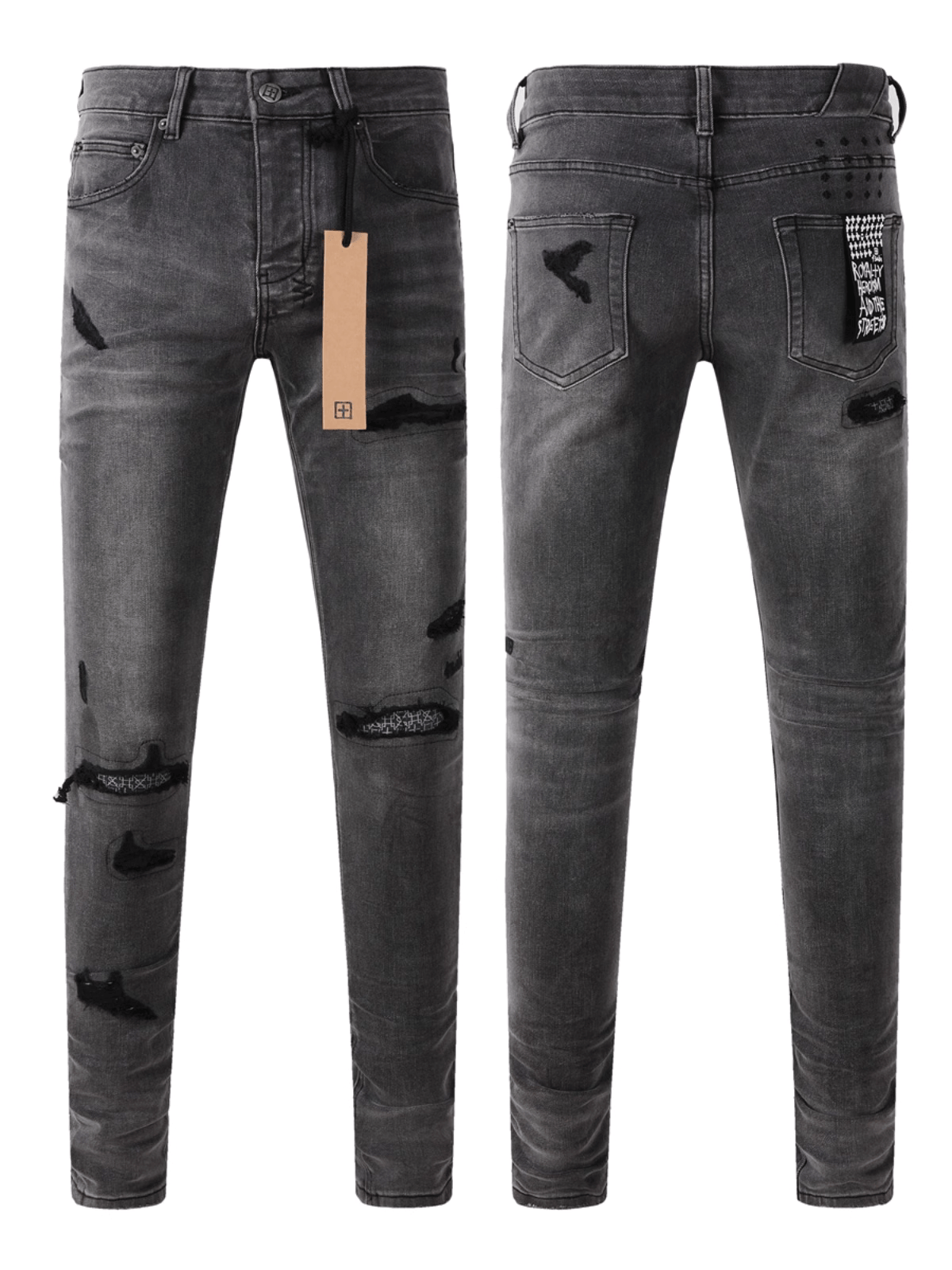 Smoky Gray Patch Jeans