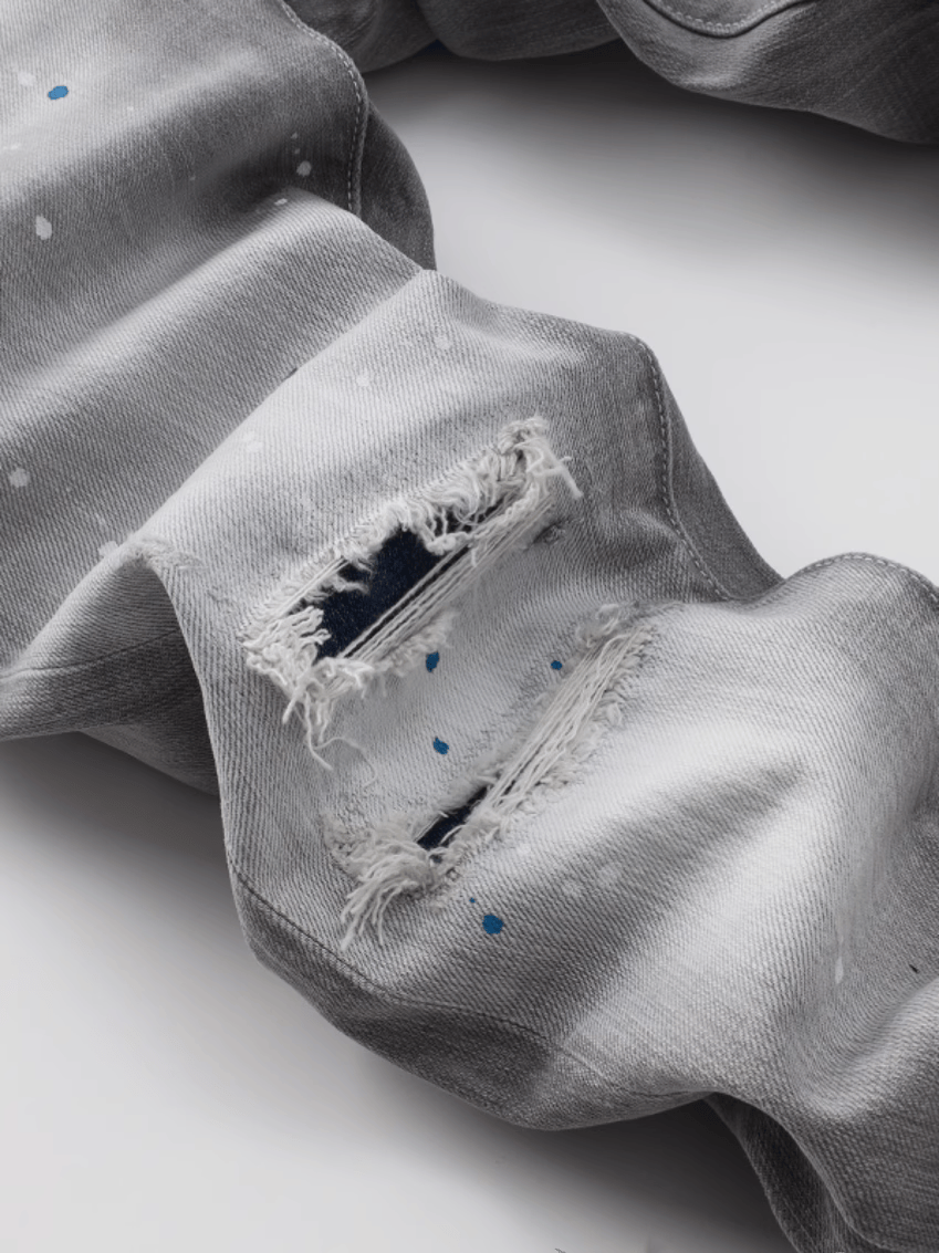 Smoky Gray Paint Washed Jeans