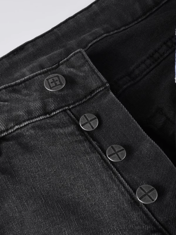 Gray Washed Ripped Jeans