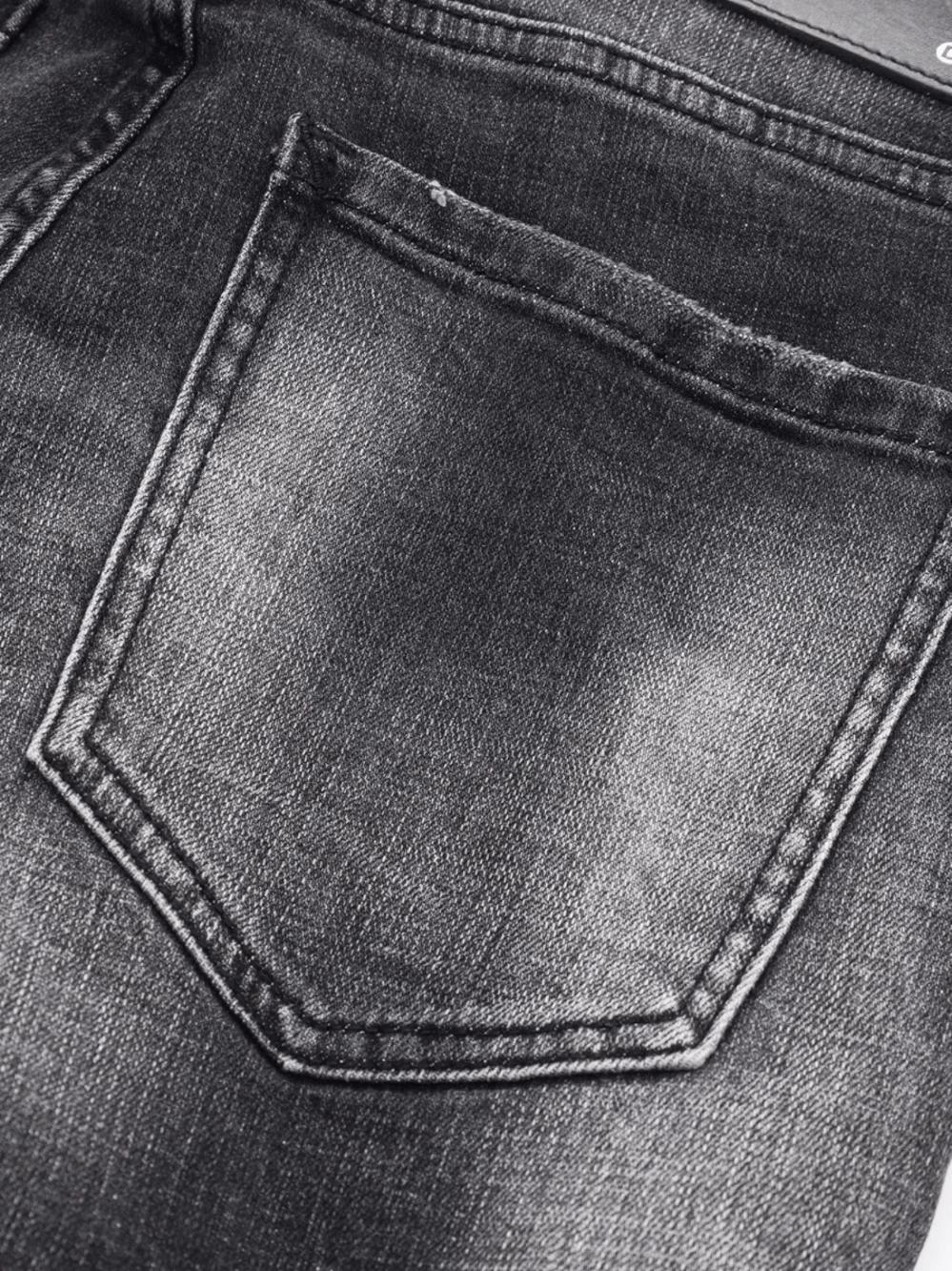 Smoky Gray Washed Ripped Jeans