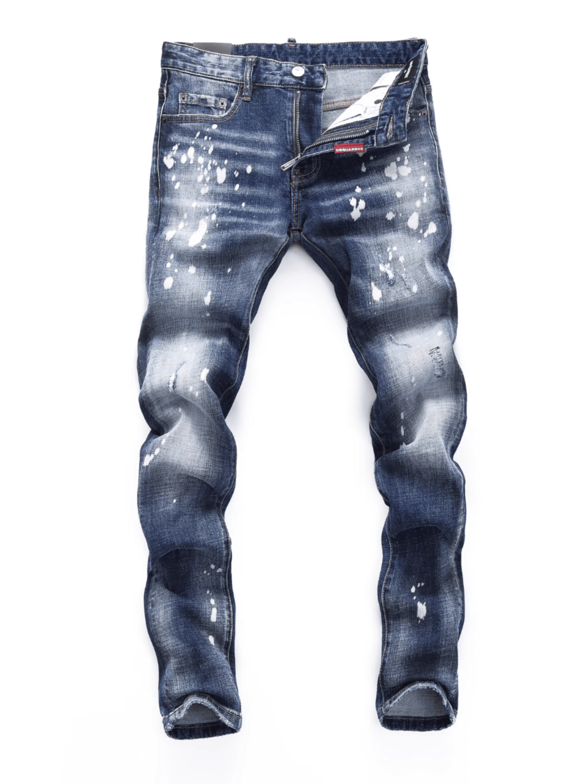 Denim White Ripped Patch Jeans