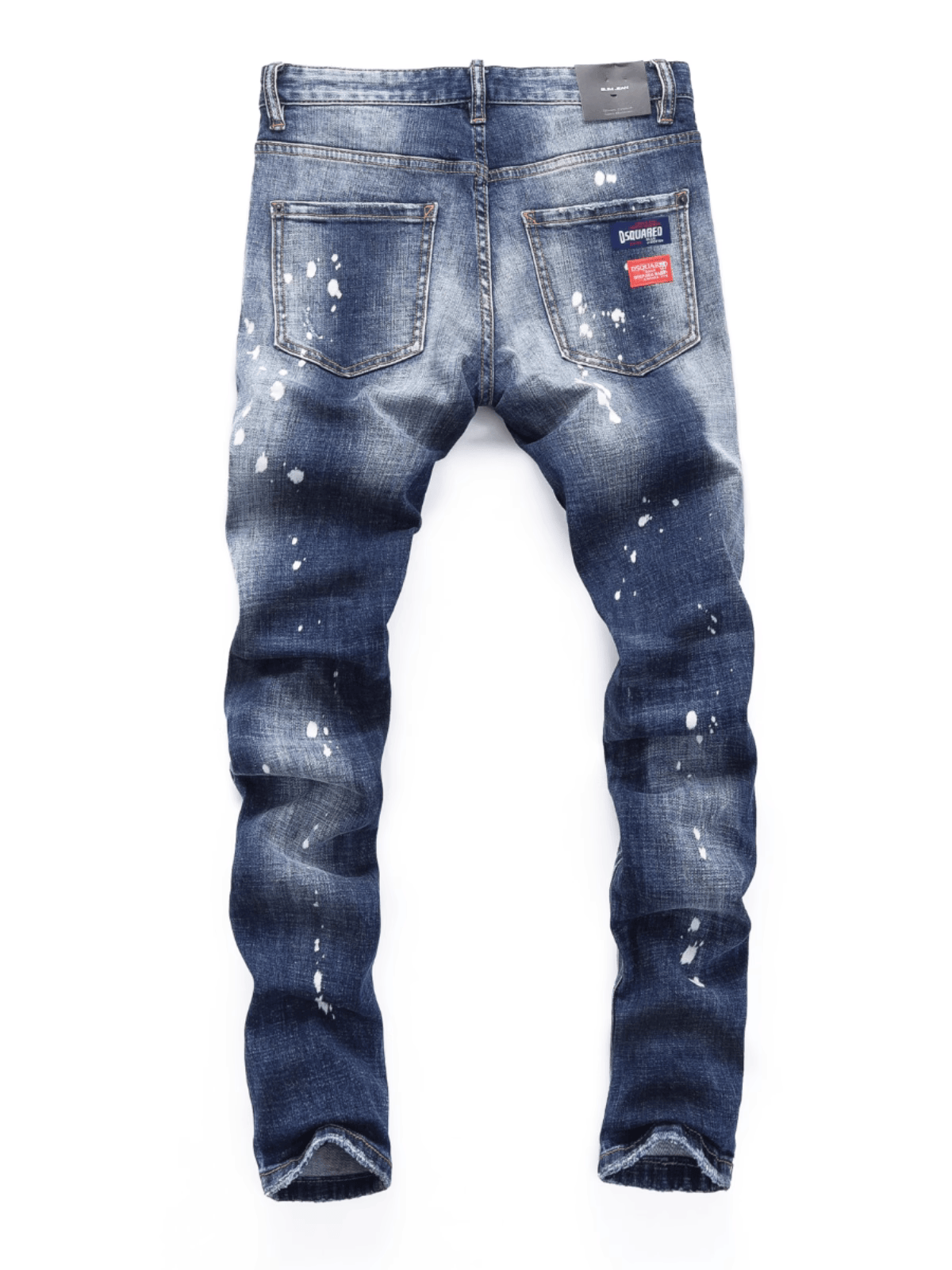 Denim White Ripped Patch Jeans