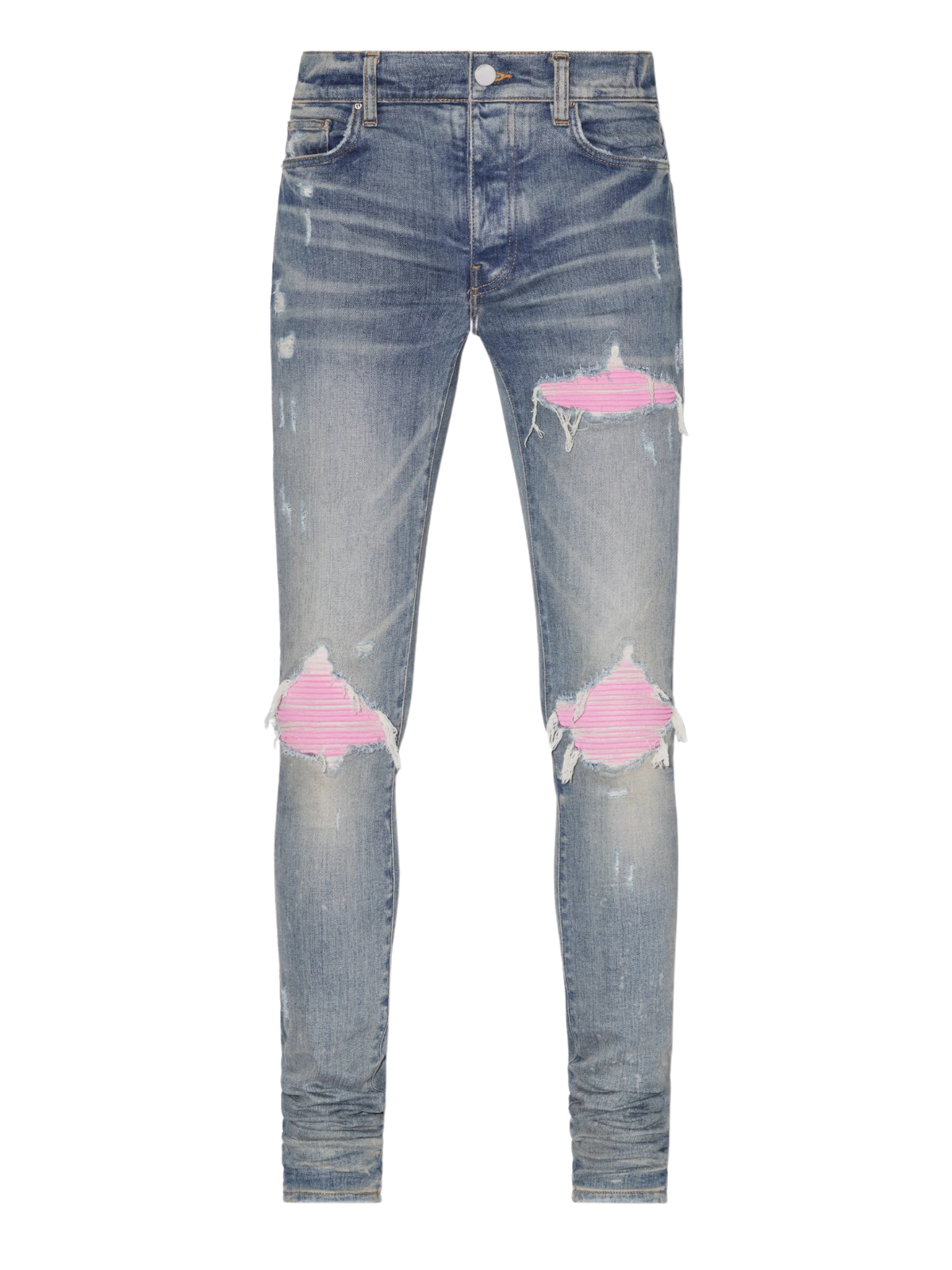 Denim Pink Patch Jeans