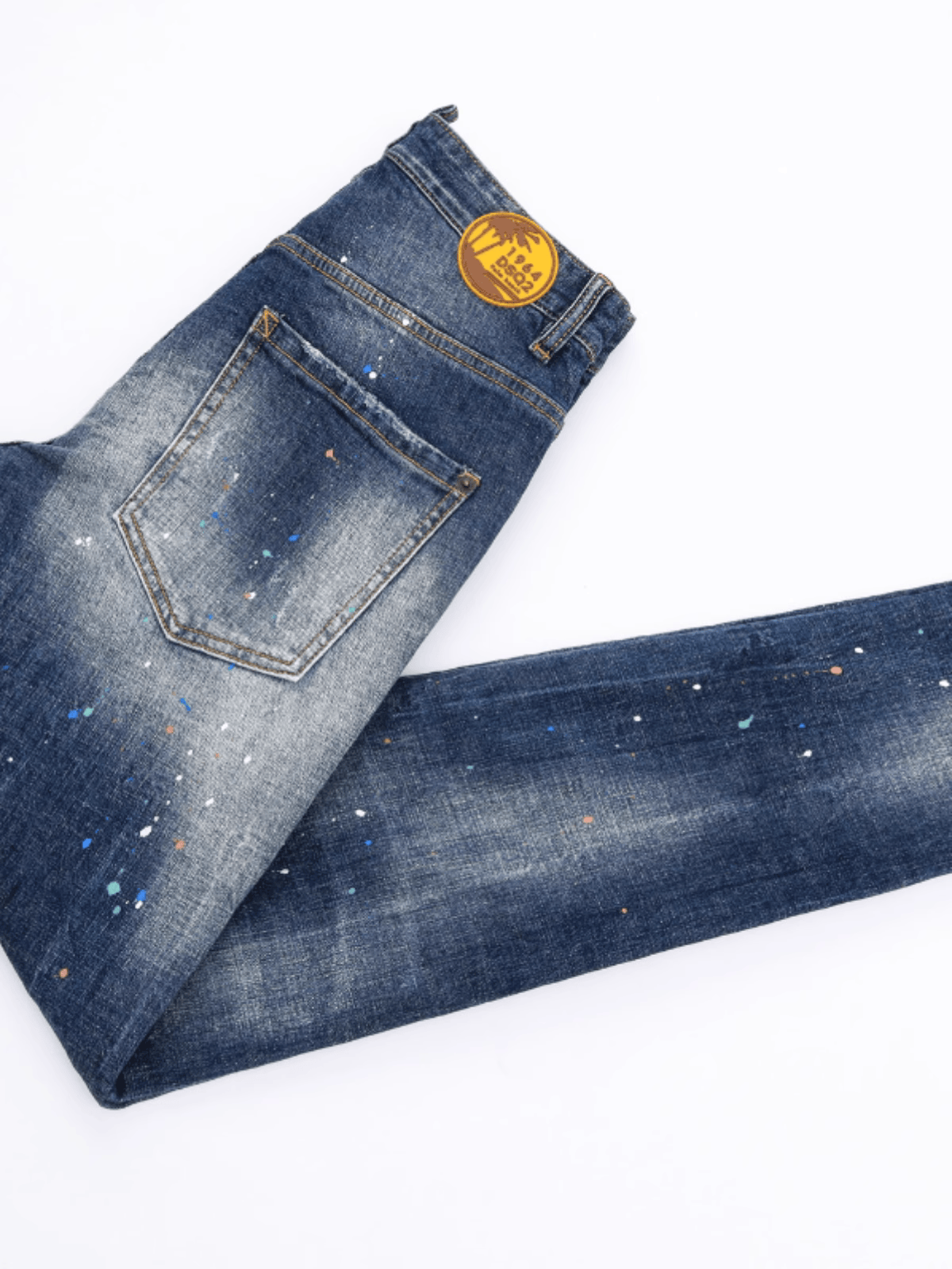 Washed Blue Ripped Jeans