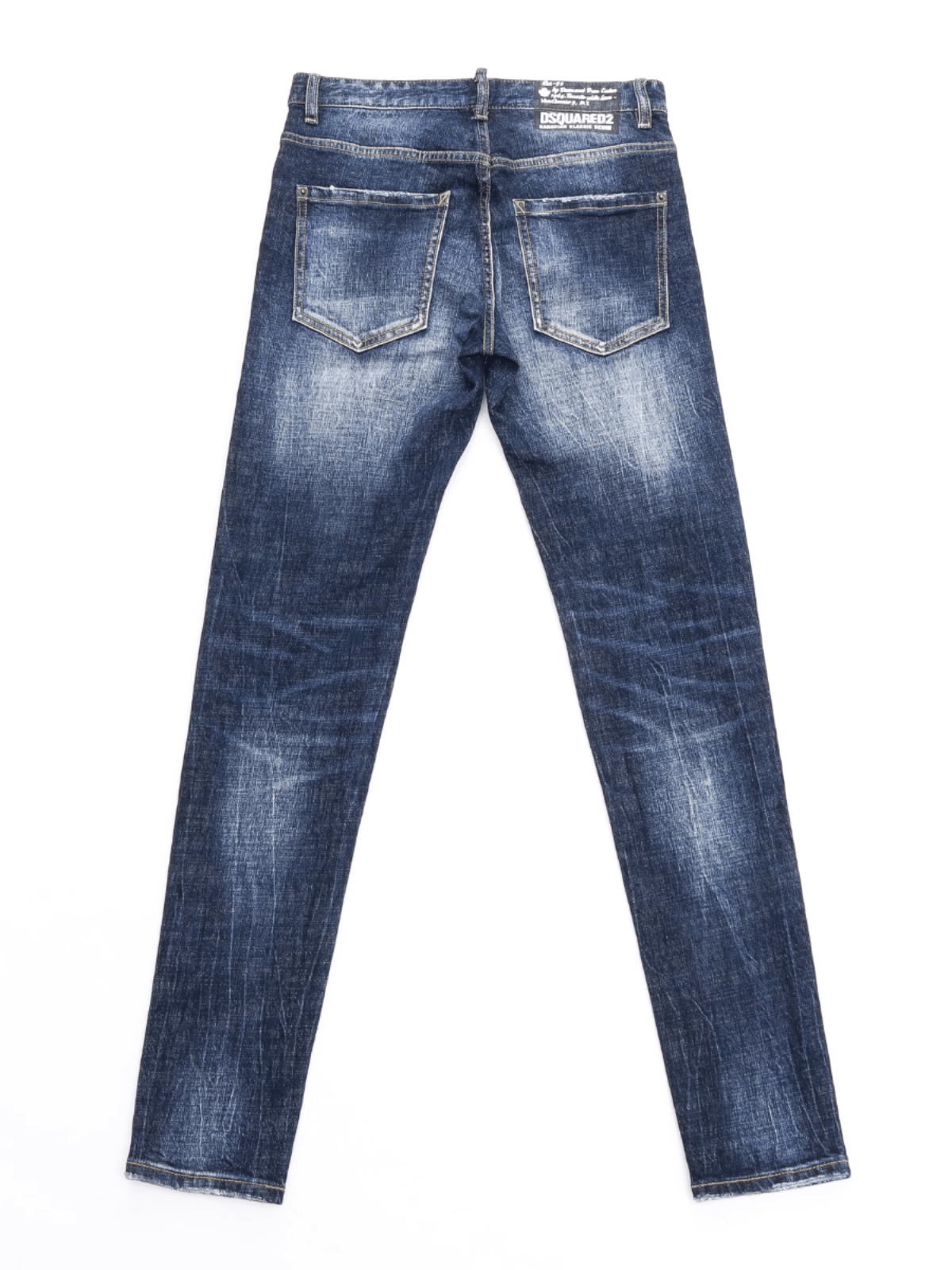 Dark Blue Washed Ripped Jeans