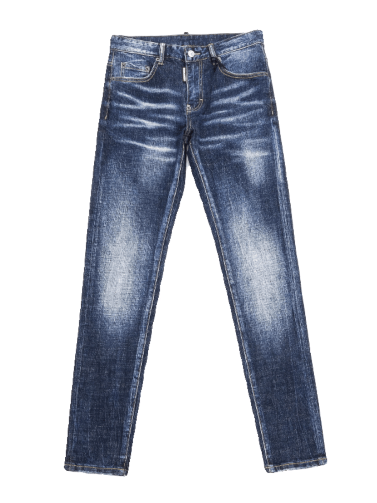 Dark Blue Washed Ripped Jeans