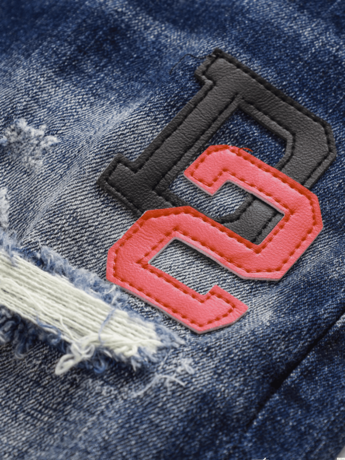 White Ripped Patch Jeans