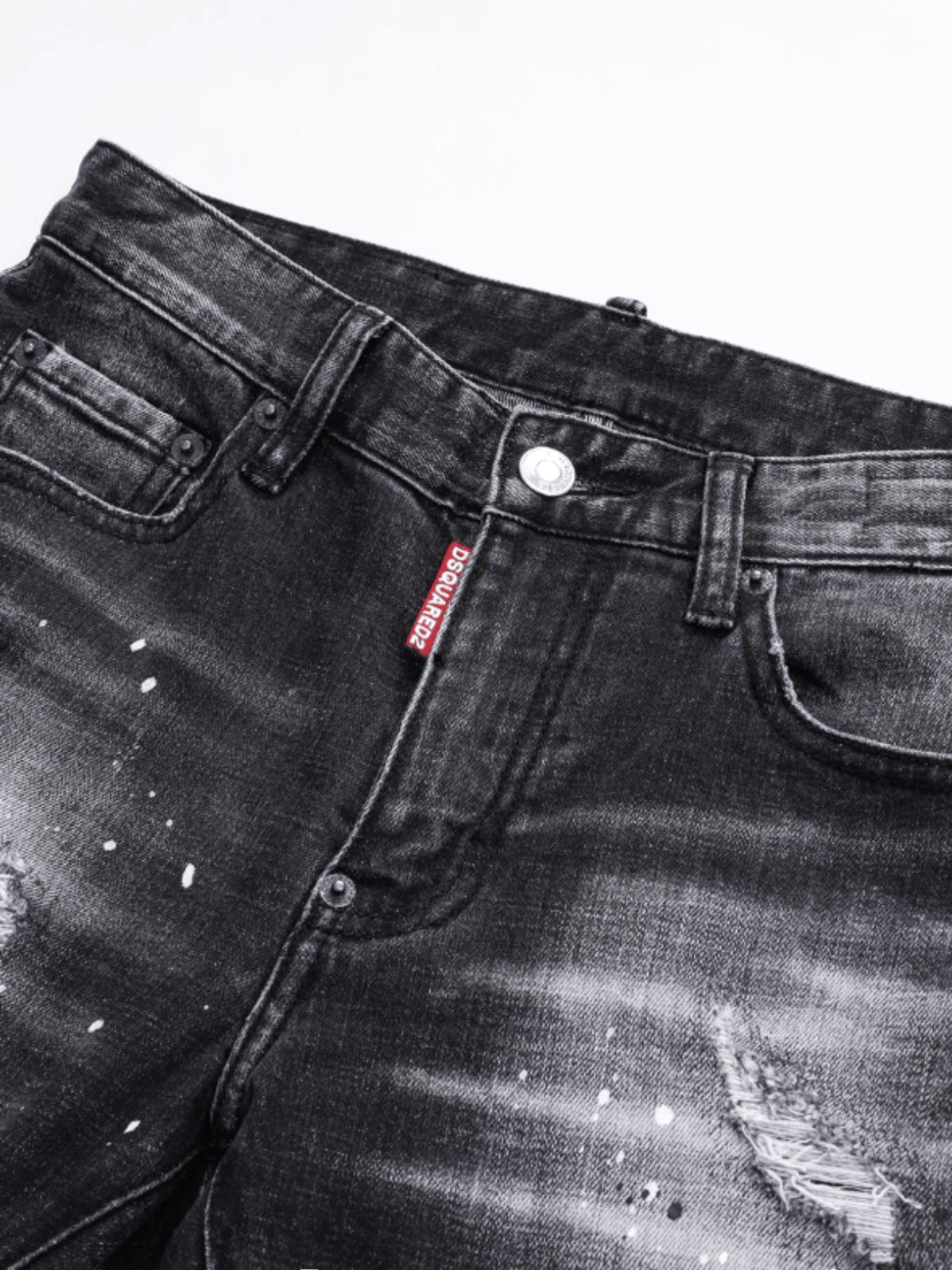 Black Gray Patch Jeans