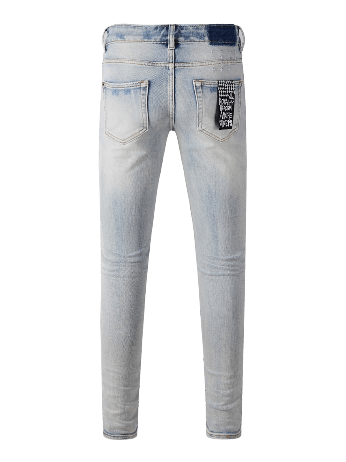 Ice Wash Distressed Jeans