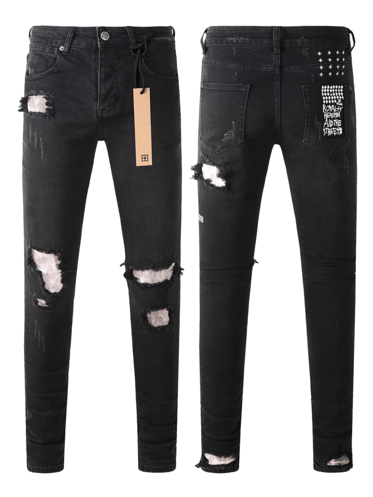 Charcoal Shred Patch Jeans